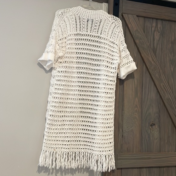 Chico's White Fringe Swim Coverup with Lace Pattern - Picture 6 of 10